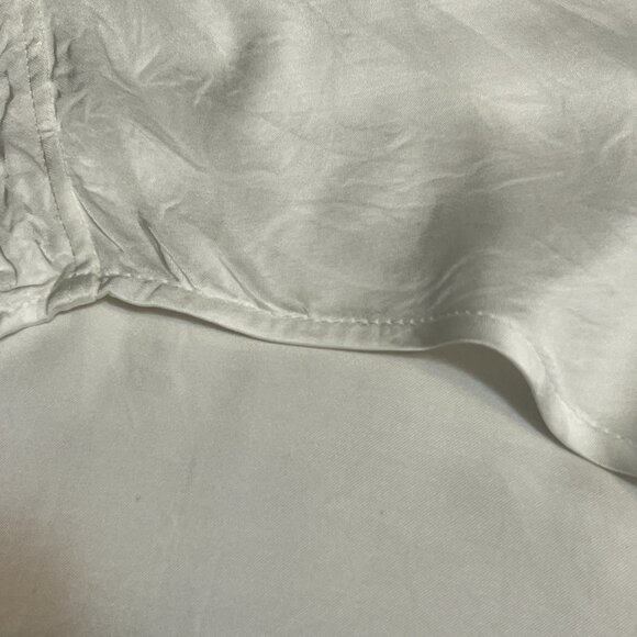 Lauren Ralph Lauren Ivory Satin Blouse 2X Button Front Long Sleeve 100% Viscose - Picture 9 of 9